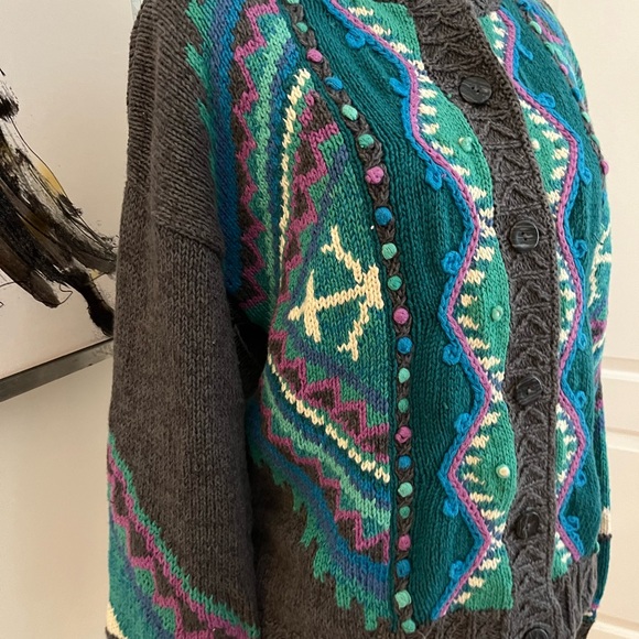 Vintage Segrets Sun Prints Button Front Cardigan Size Small - Picture 6 of 9